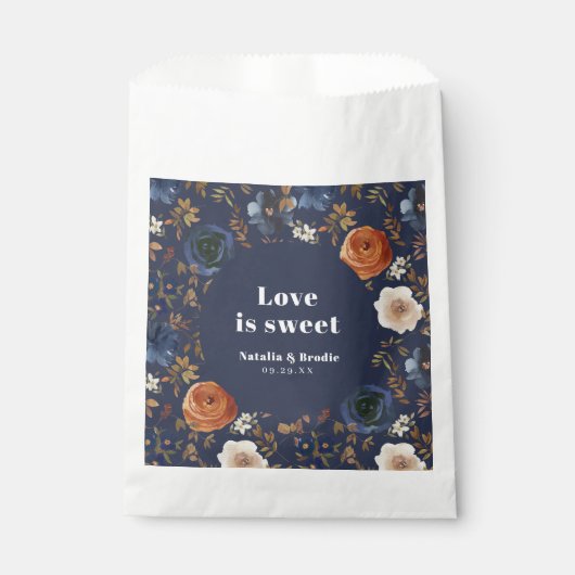 Love Is Sweet Blue Rust Wedding Bedankzakje (Voorkant)