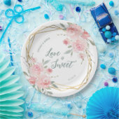 Love is Sweet Blush Floral Wedding Papieren Bordje (Feest)