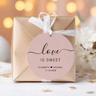 Love Is Sweet Blush Roze Trouwen Bedankjes Labels