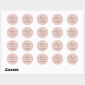 Love Is Sweet Blush Roze Trouwen Ronde Sticker (Vel)