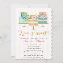 Love is Sweet Bridal Shower Invitation Kaart