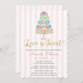 Love is Sweet Bridal Shower Invitation Kaart (Voorkant / Achterkant)