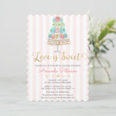 Love is Sweet Bridal Shower Invitation Kaart (Staand voorkant)