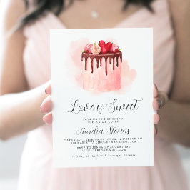 Love is Sweet Bridal Shower Invitation Kaart