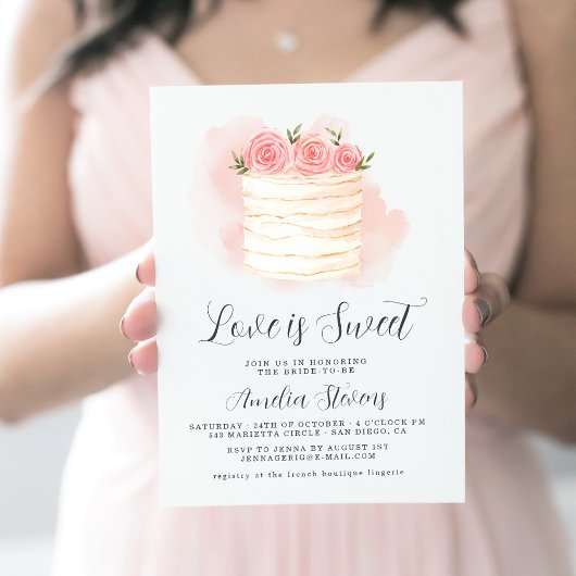 Love is Sweet Bridal Shower Invitation Kaart