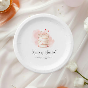Love is Sweet Bridal Shower Invitation Papieren Bordje