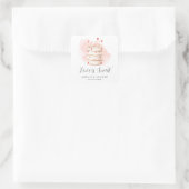 Love Is Sweet Bruiloftsfeest Vierkante Sticker (Tas)