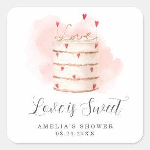 Love Is Sweet Bruiloftsfeest Vierkante Sticker