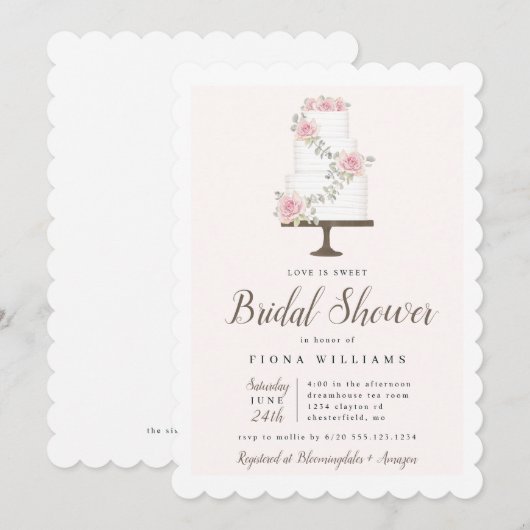 Love is Sweet Cake Vrijgezellenfeest Kaart (Voorkant / Achterkant)