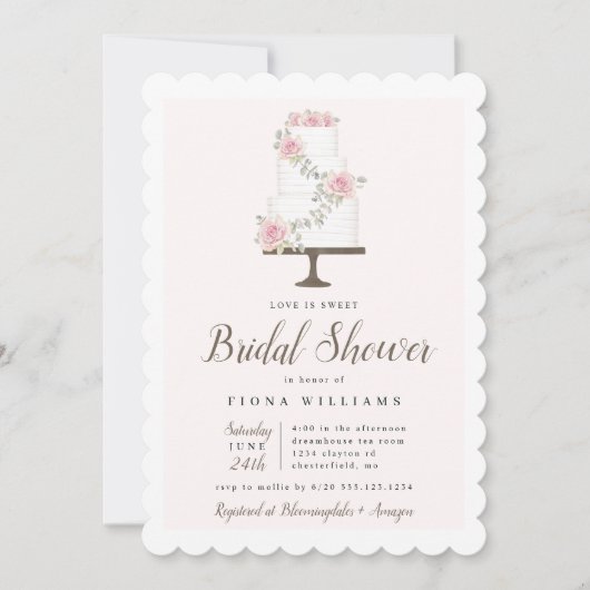 Love is Sweet Cake Vrijgezellenfeest Kaart (Voorkant)