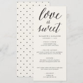 Love is Sweet Calligraphy Script Classic Wedding Menu (Voorkant / Achterkant)