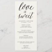 Love is Sweet Calligraphy Script Classic Wedding Menu (Voorkant)