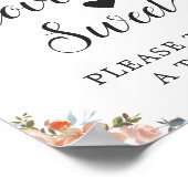 Love Is Sweet Calligraphy Script Peach Floral Poster (Hoek)