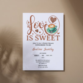 Love Is Sweet Cappuccino Heart Bridal Shower Kaart