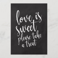 Love is Sweet Chalkboard Wedding Favors Sign