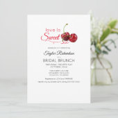 Love is Sweet Cherry Brunch Wedding Kaart (Staand voorkant)