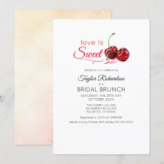 Love is Sweet Cherry Brunch Wedding Kaart