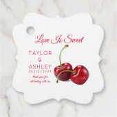 Love is Sweet Cherry Fruit | Weddenschap Bedankjes Labels (Voorkant)