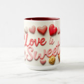 Love Is Sweet Chocolate Valentine Heart Mok (Midden)