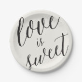 Love is Sweet Classic Script Calligraphy Wedding Papieren Bordje (Voorkant)