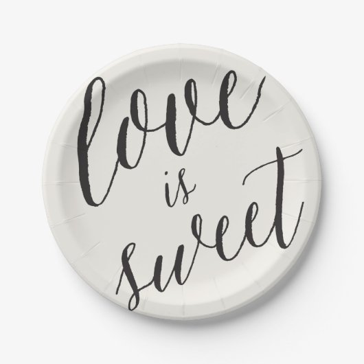 Love is Sweet Classic Script Calligraphy Wedding Papieren Bordje (Voorkant)
