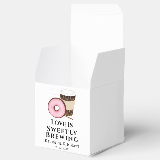 Love is Sweet Coffee and Donut | Weddenschap Bedankdoosjes (Geopend)