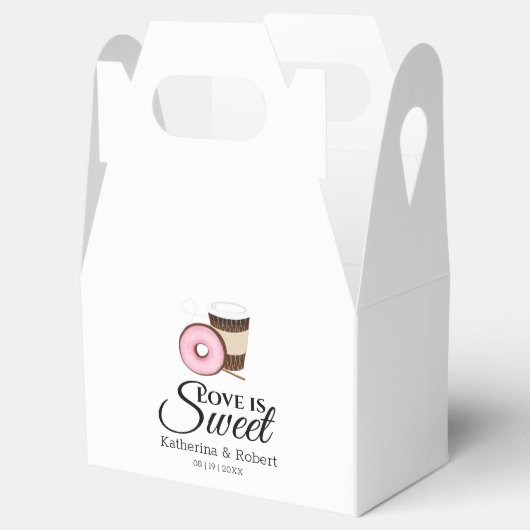 Love is Sweet Coffee and Donut | Weddenschap Bedankdoosjes (Geopend)