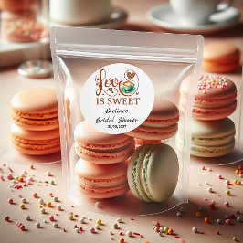 Love Is Sweet Coffee Heart Calligraphy  Ronde Sticker