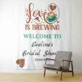 Love Is Sweet Coffee Heart Script Welcome Sign Wandkleed (In situ)