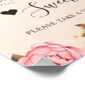 Love is Sweet Dessert Bar Blush Gold Chic Floral Poster (Hoek)