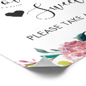 Love is Sweet Dessert Bar Pastel Blush Floral Poster (Hoek)