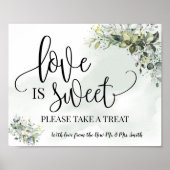 Love is Sweet dessert table bruiloft eucalyptus Poster (Voorkant)