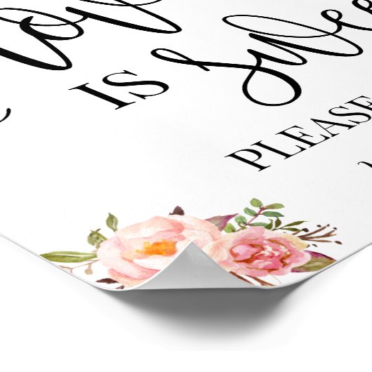 Love is Sweet dessert table sign bruiloft roze Poster (Hoek)