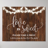 Love is Sweet Dessert Table Sign Western Weddensch Poster (Voorkant)