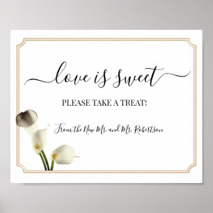 Love is Sweet Dessert Table Wedding Greenery Sign Poster