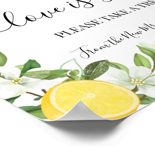 Love is Sweet Dessert Table Wedding Greenery Sign Poster (Hoek)