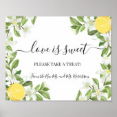Love is Sweet Dessert Table Wedding Greenery Sign Poster (Voorkant)