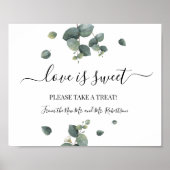 Love is Sweet Dessert Table Wedding Greenery Sign Poster (Voorkant)