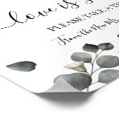 Love is Sweet Dessert Table Wedding Greenery Sign Poster (Hoek)