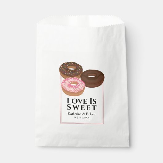 Love Is Sweet Donut | Trouwen Bedankzakje (Voorkant)