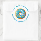 Love is Sweet Donut Wedding Ronde Sticker (Tas)