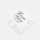Love is Sweet Elegant Black Wedding Monogram Servet (Hoek)