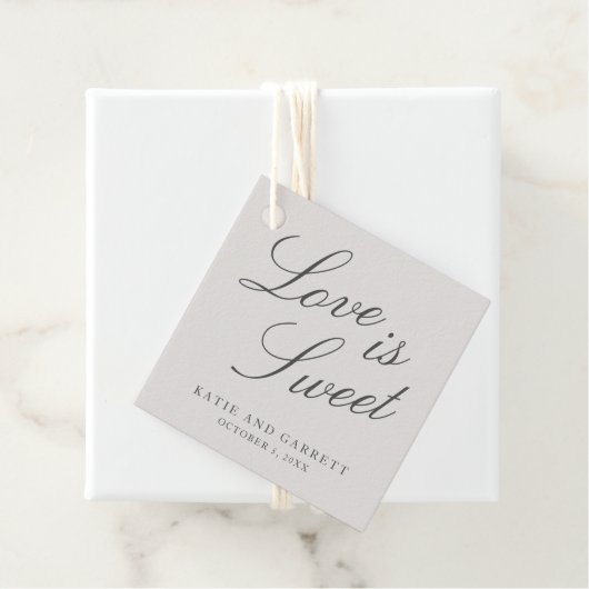 Love is Sweet Elegant Grey Wedding Bedankjes Labels (In situ)