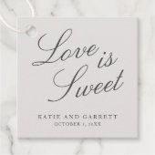 Love is Sweet Elegant Grey Wedding Bedankjes Labels (Voorkant)