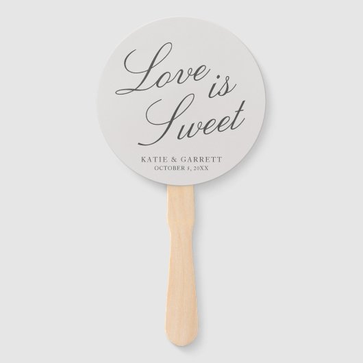 Love is Sweet Elegant Grey Wedding Handwaaier (Voorkant)