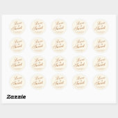 Love is Sweet Elegant Ivory Copper Wedding Favor Ronde Sticker (Vel)