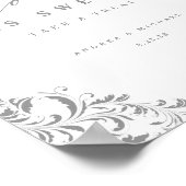 Love is Sweet Elegant Silver Flourish Wedding Sign Poster (Hoek)