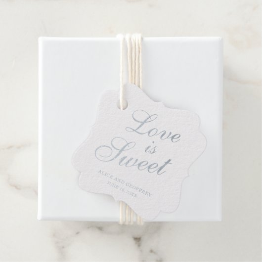 Love is Sweet Elegant Silver Foil Wedding Bedankjes Labels (Met doos)