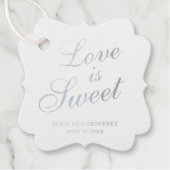 Love is Sweet Elegant Silver Foil Wedding Bedankjes Labels (Voorkant)