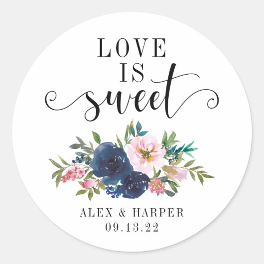 Love Is Sweet Favor Sticker Label (Voorkant)